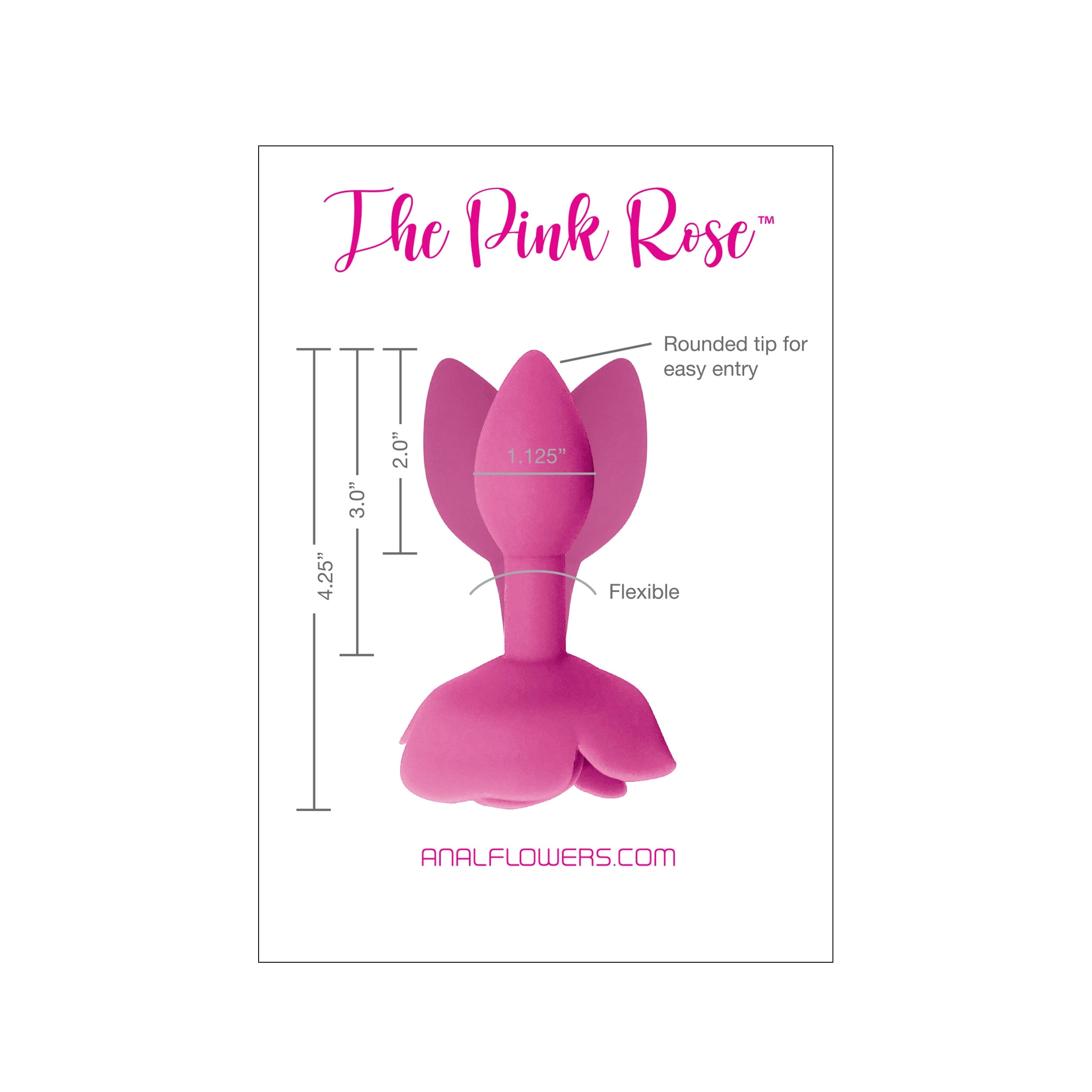 Pink Rose Silicone Butt Plug