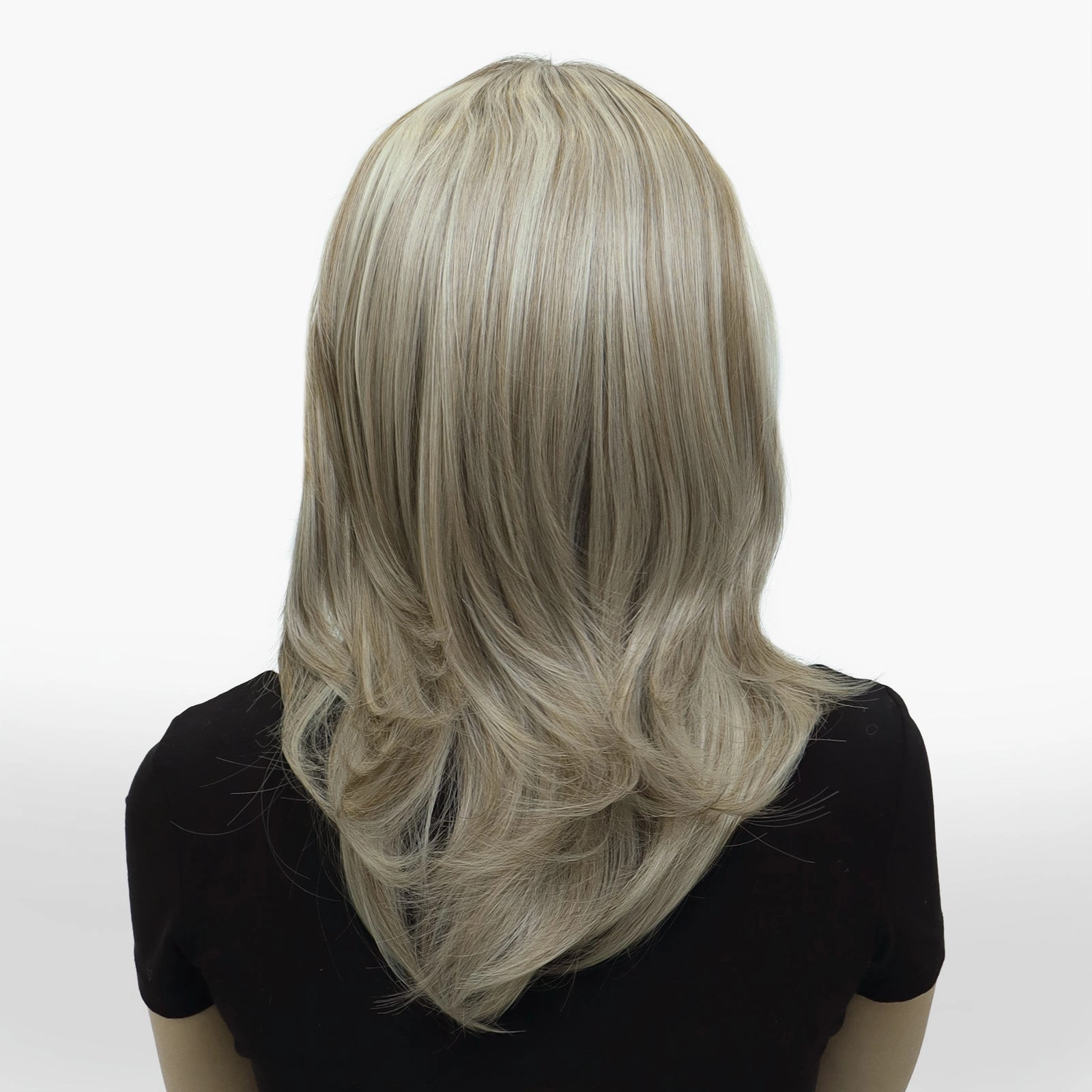 PRE-ORDER Sabrina cool tone blonde with highlight 14inches with layer cut 13*4 free part lace front wigs K141-2183-C13X4