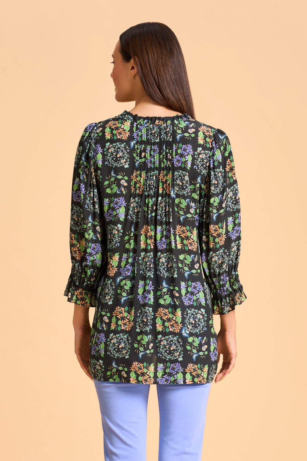 Printed Frill Detail Tunic - Butterfly Garden