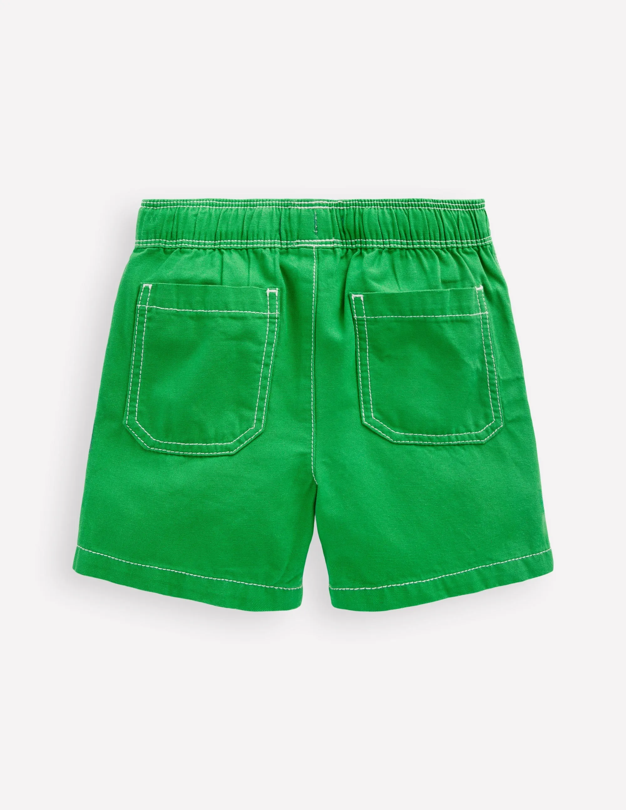 Pull-On Cotton Shorts-Bright Green