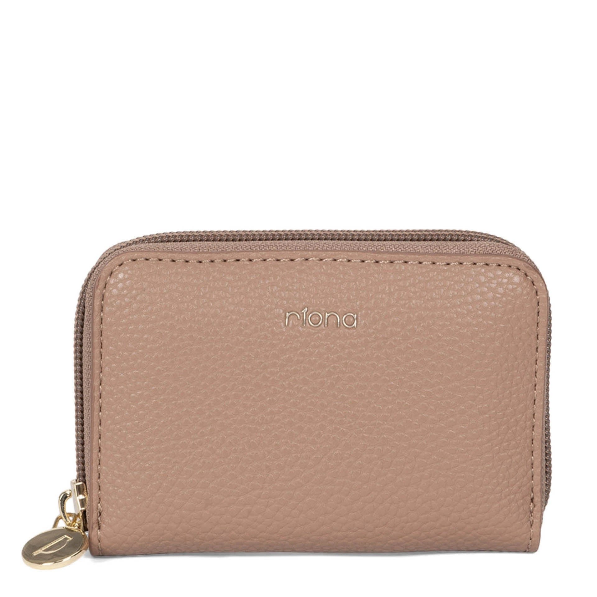 Riona Ketty Pebbled RFID Small Zip Around Taupe