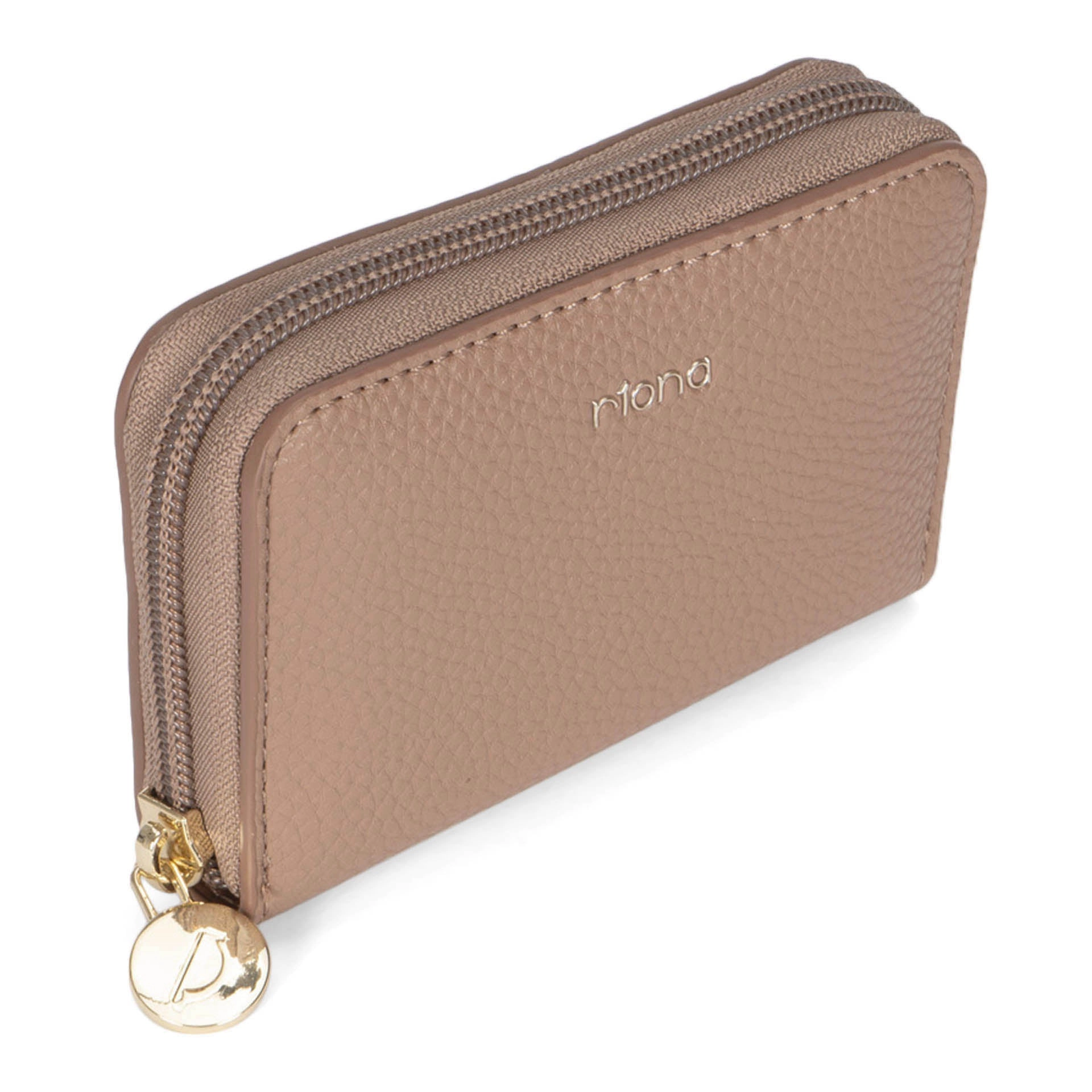 Riona Ketty Pebbled RFID Small Zip Around Taupe