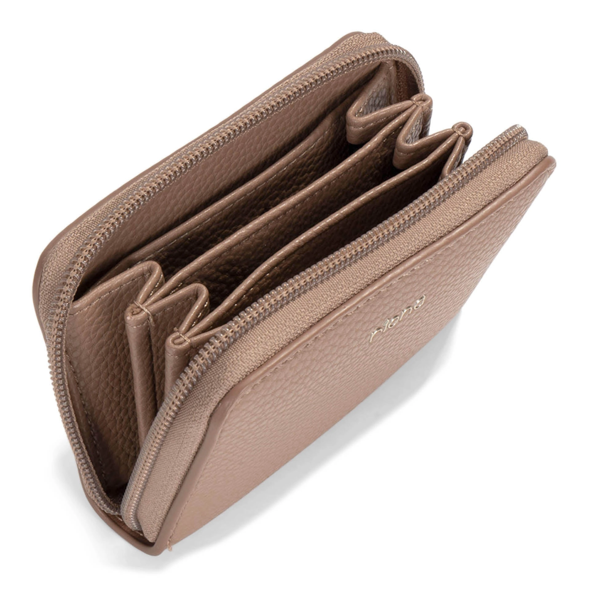 Riona Ketty Pebbled RFID Small Zip Around Taupe