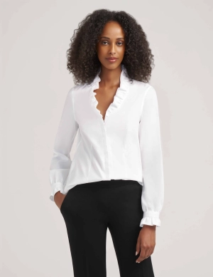 Ruffle Button Up Shirt Blouse- Sale