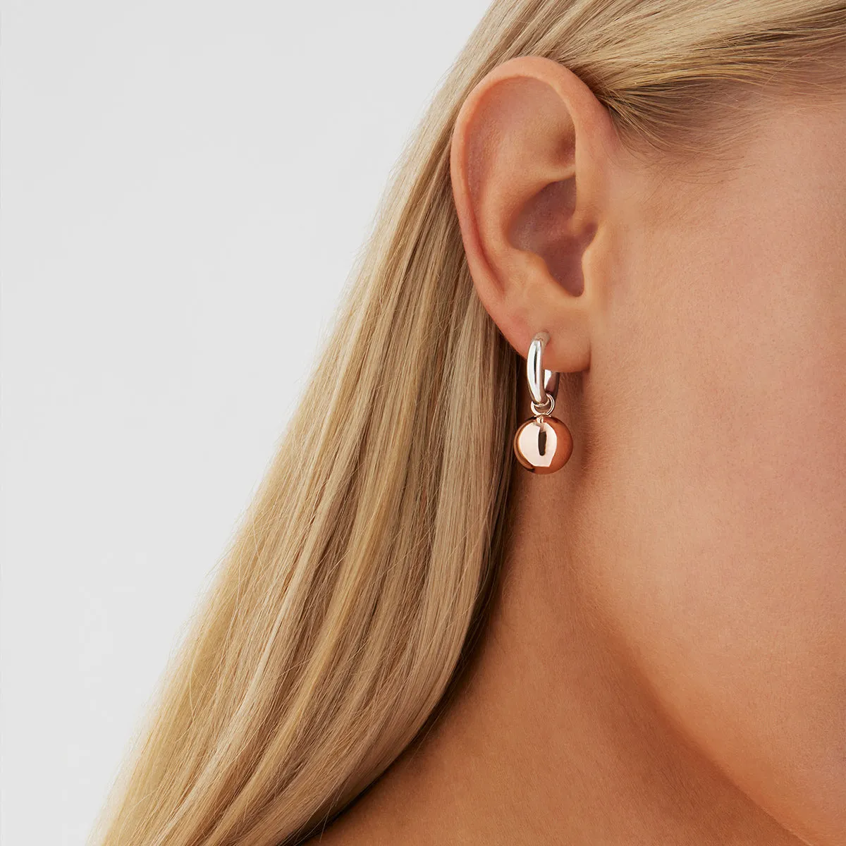 Shayla Rose Gold Ball Charm Earring E5103