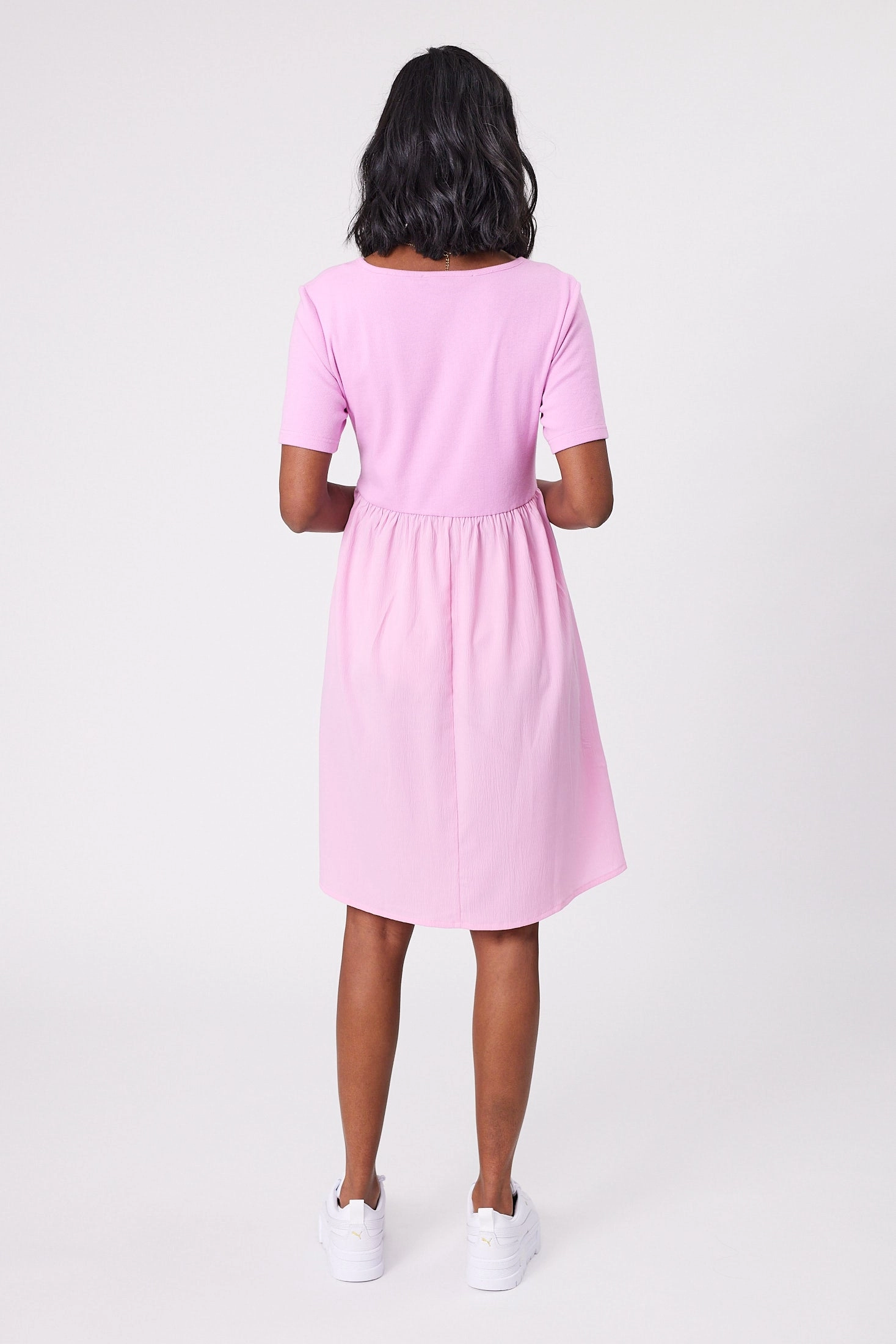 Shine On Label Amara Rib Bodice Dress Pink