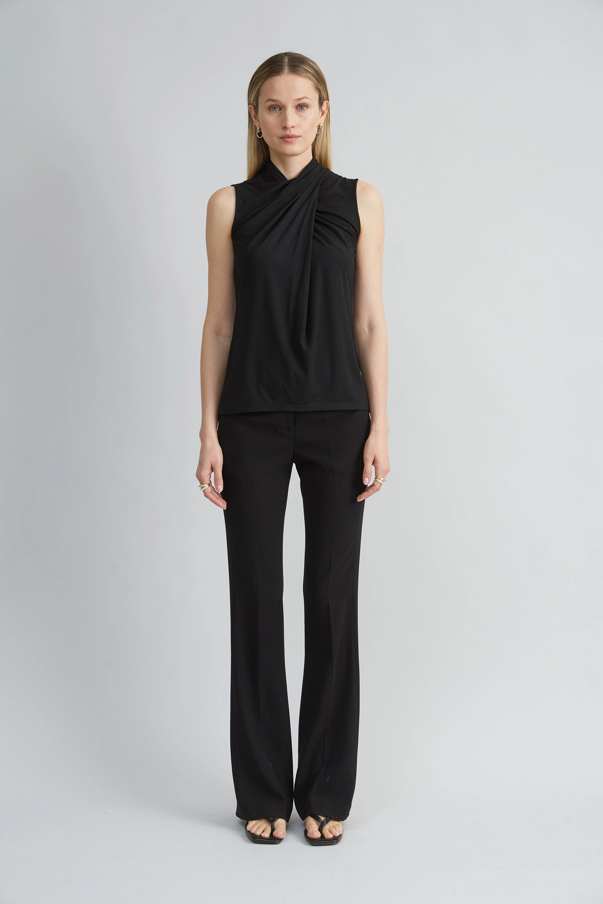 Sleeveless Twist Neck Knit