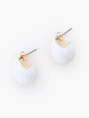 Small Two Tone Teardrop Earrings