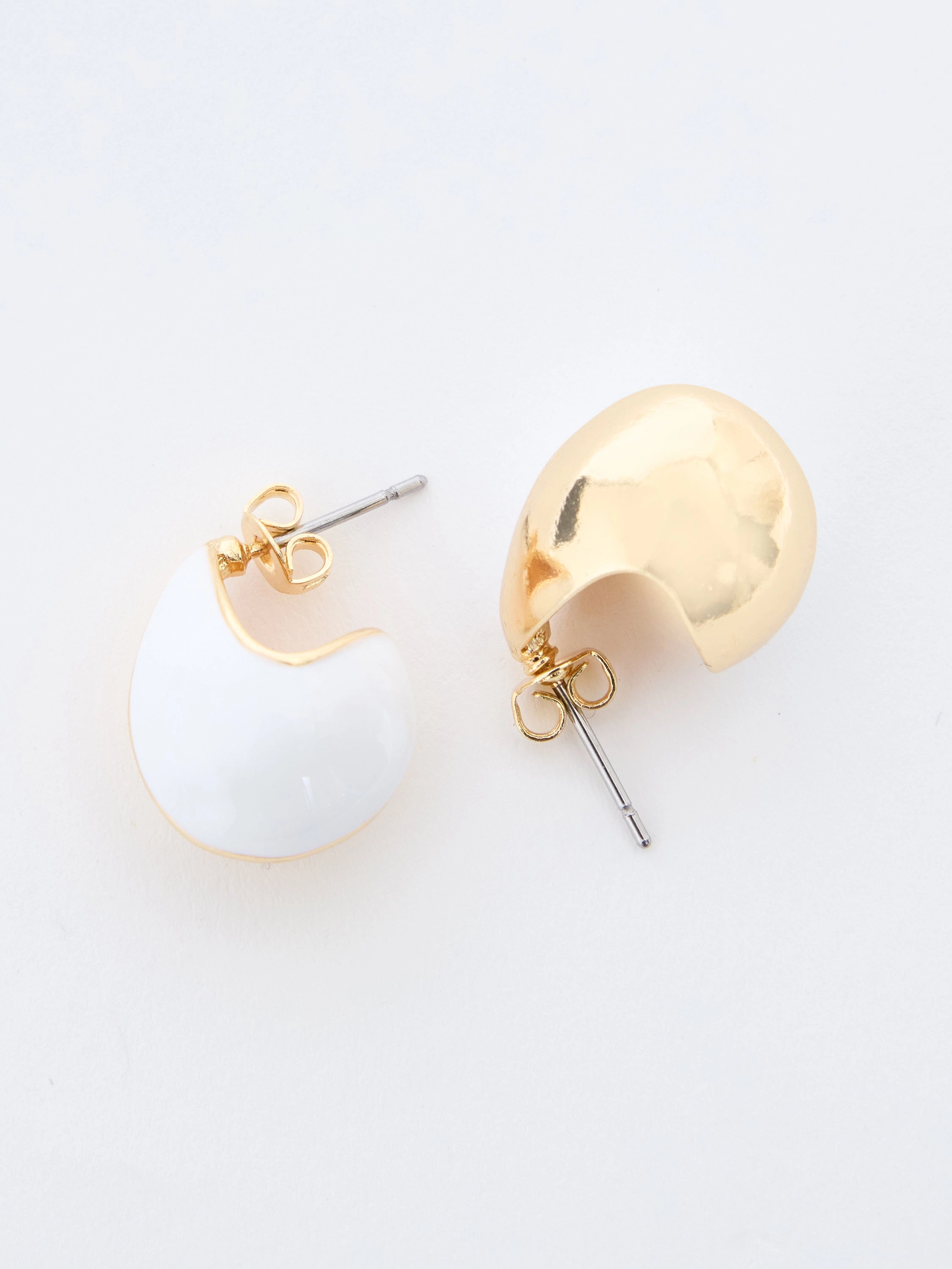 Small Two Tone Teardrop Earrings