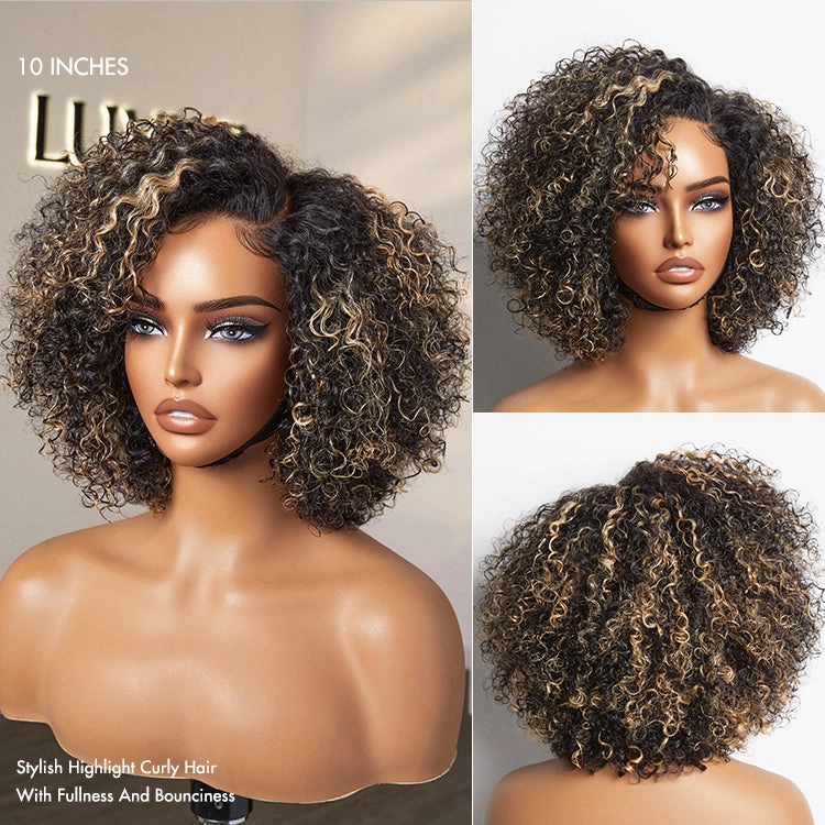 Special Offer | Trendy Short Cut Curly Minimalist HD Lace Glueless Side Part Wig 100% Human Hair