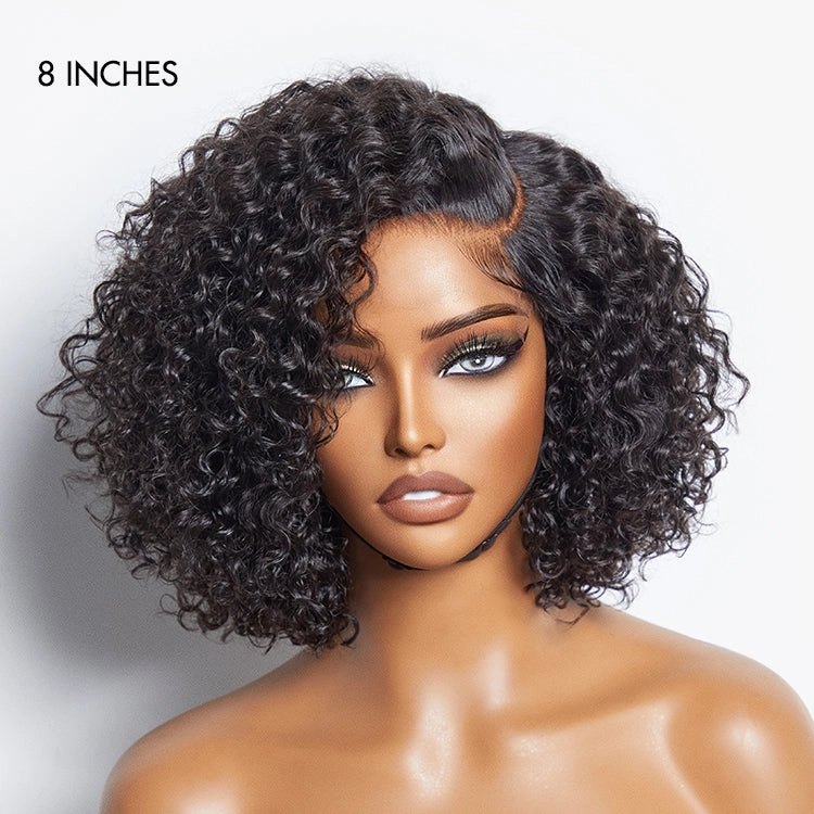 Special Offer | Trendy Short Cut Curly Minimalist HD Lace Glueless Side Part Wig 100% Human Hair