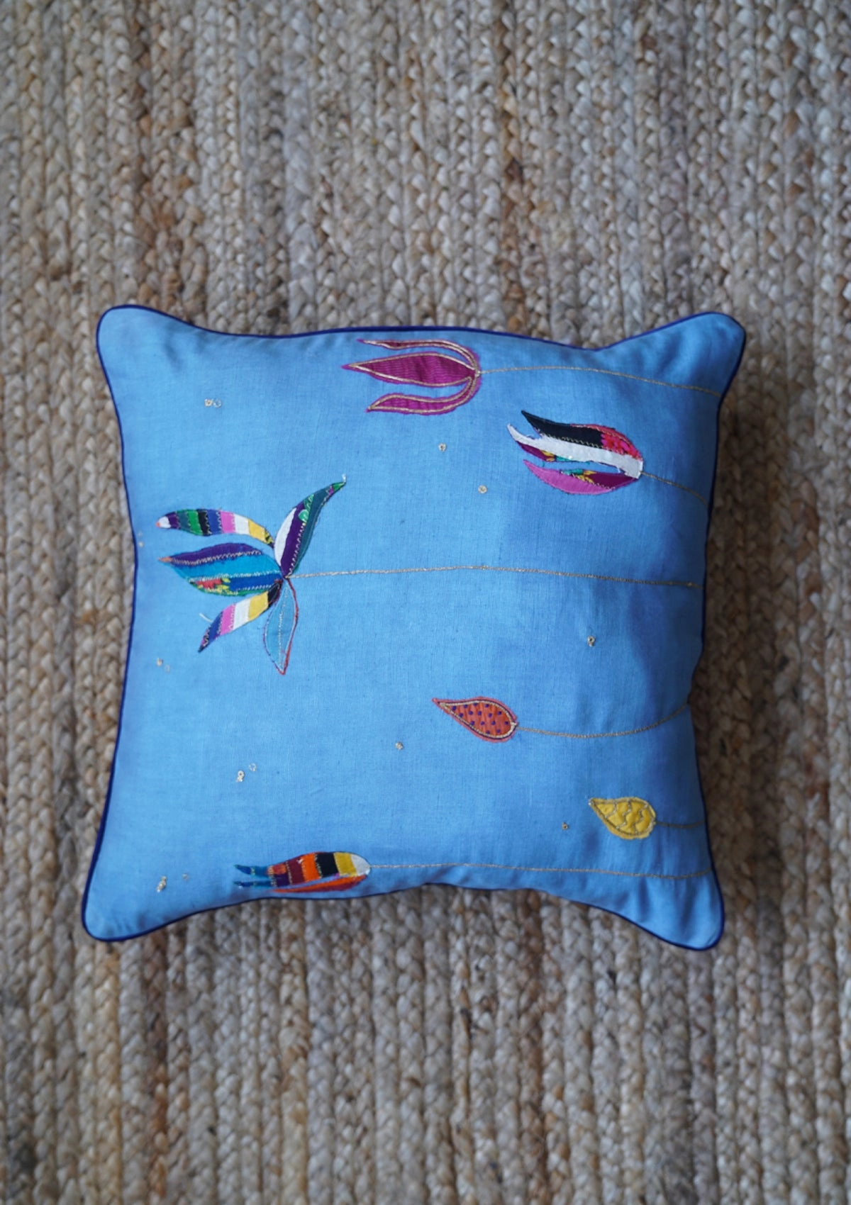 Starling Blue Linen Cushion Cover