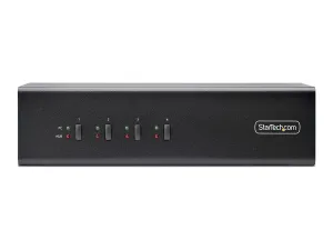 StarTech.com 4-Port Dual-Monitor DisplayPort KVM Switch, 4K 60Hz, 2x USB 5Gbps Hub Ports, 2x USB 2.0 HID Ports, Hotkey and Push-Button P4DD46A2-KVM-SWITCH