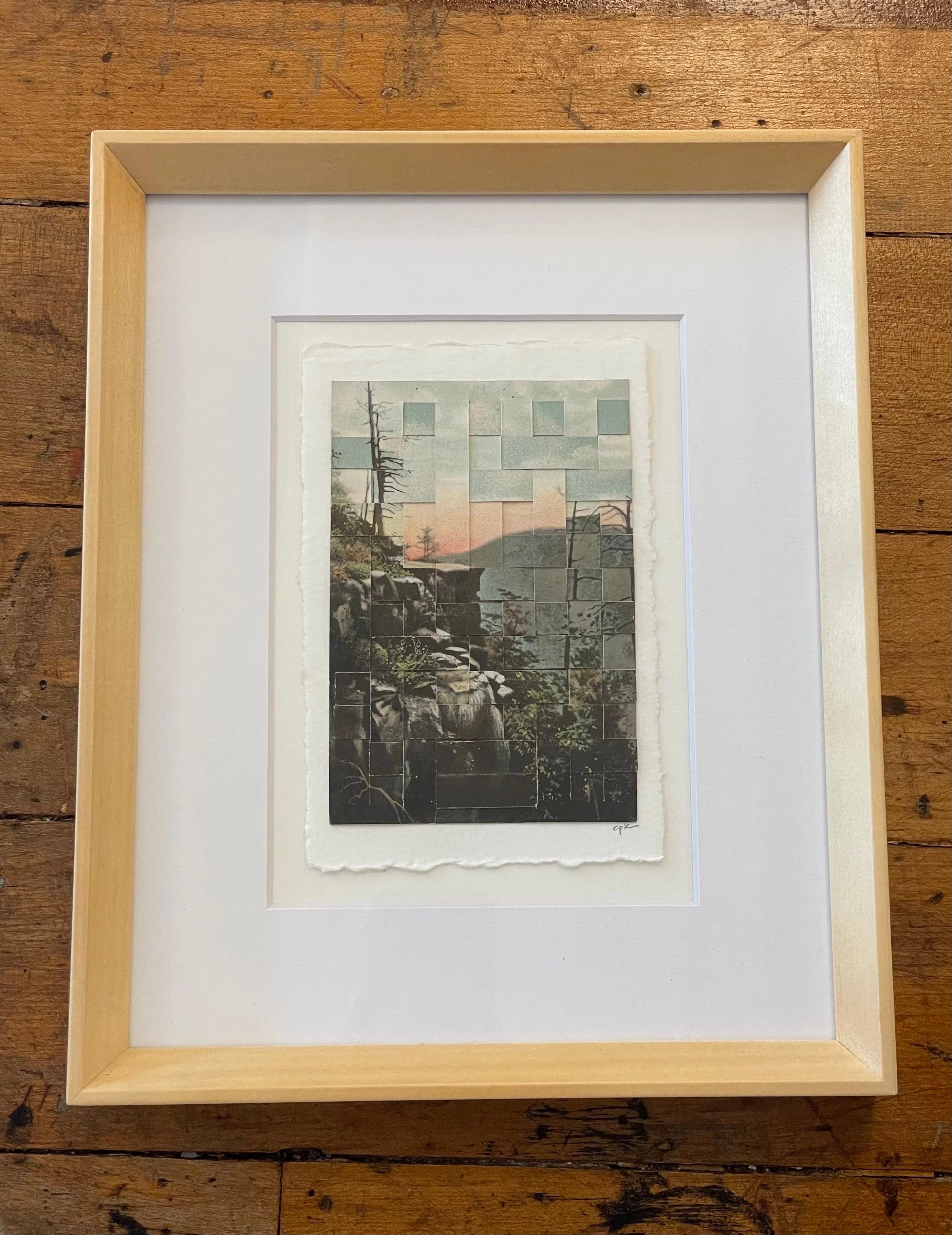 “Sunset Rock, Catskill Mtns” Altered & Recombined Vintage Photo-Postcards Art by Carole Kunstadt