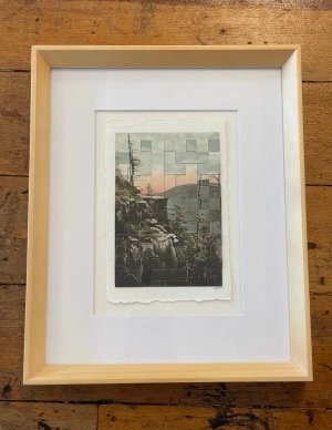 “Sunset Rock, Catskill Mtns” Altered & Recombined Vintage Photo-Postcards Art by Carole Kunstadt