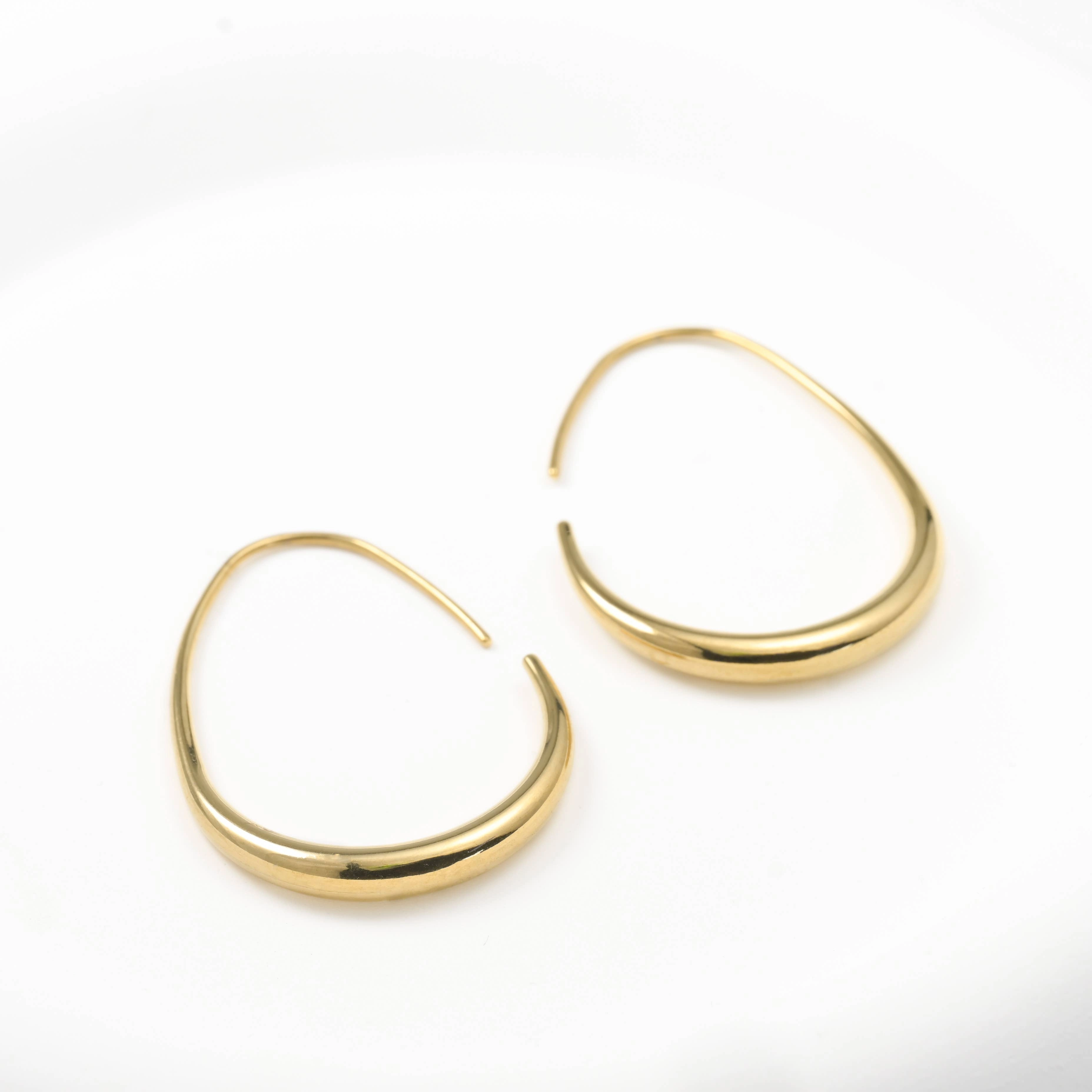 Tear Drop Earrings - Stainless Steel Pear Hoop Earrings