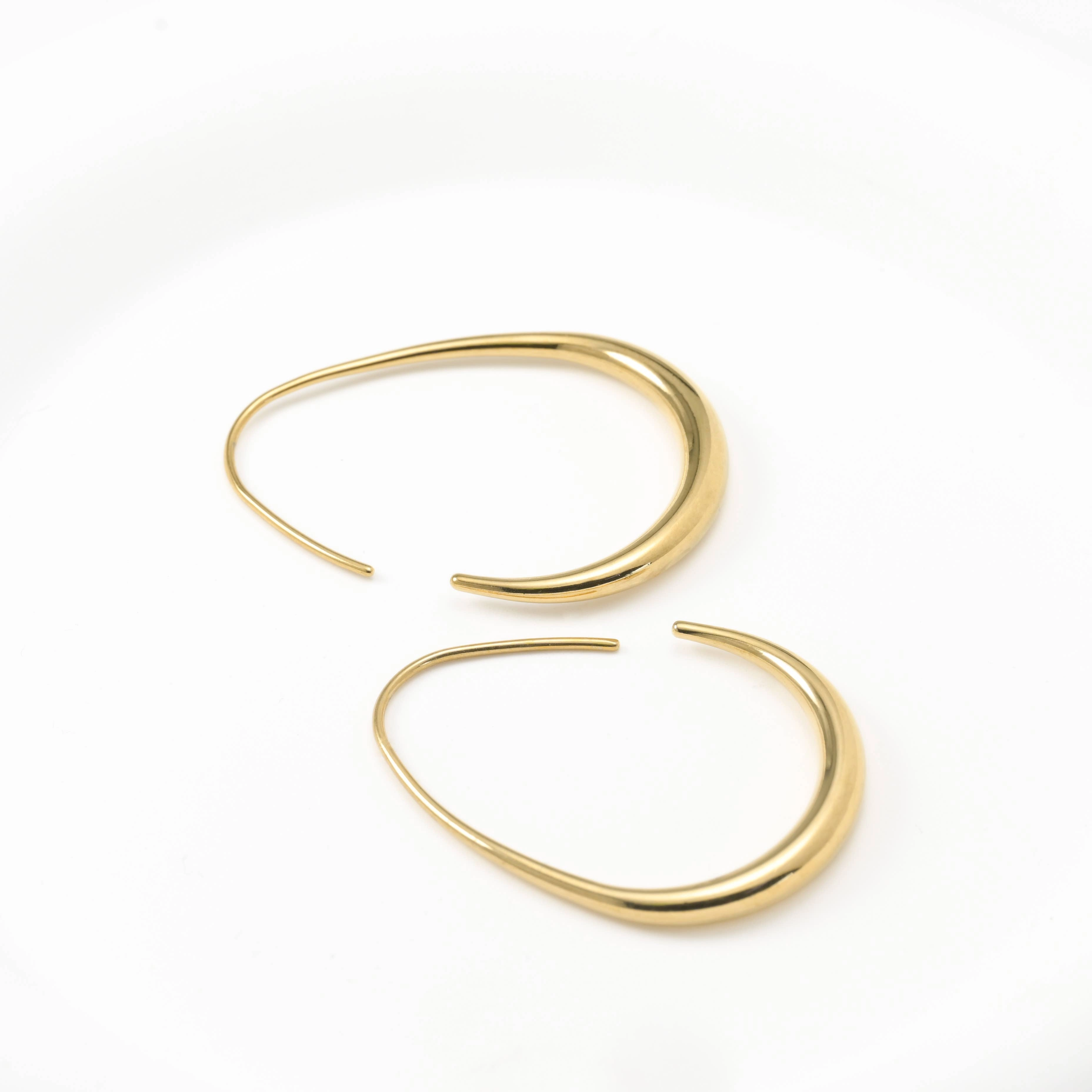 Tear Drop Earrings - Stainless Steel Pear Hoop Earrings