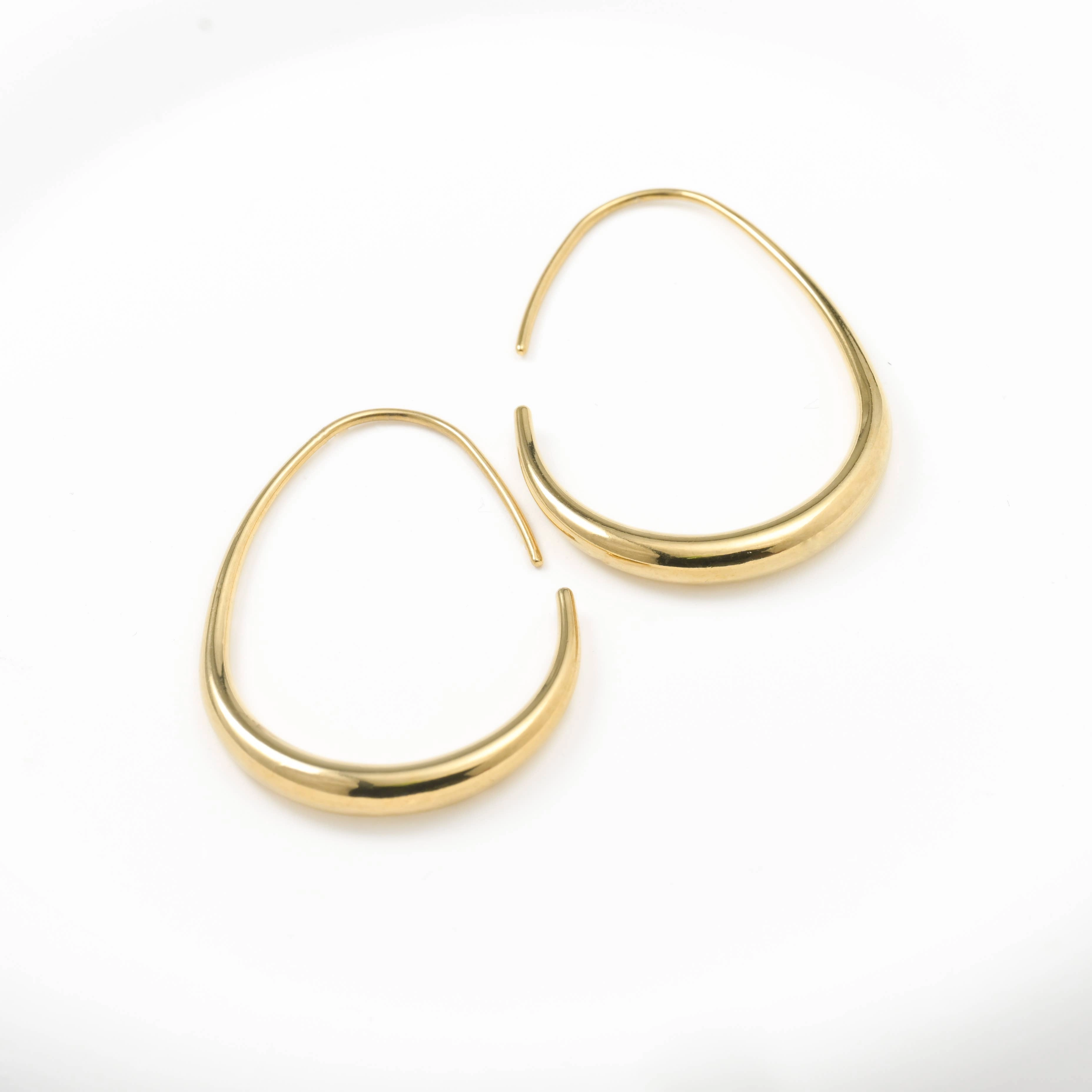 Tear Drop Earrings - Stainless Steel Pear Hoop Earrings