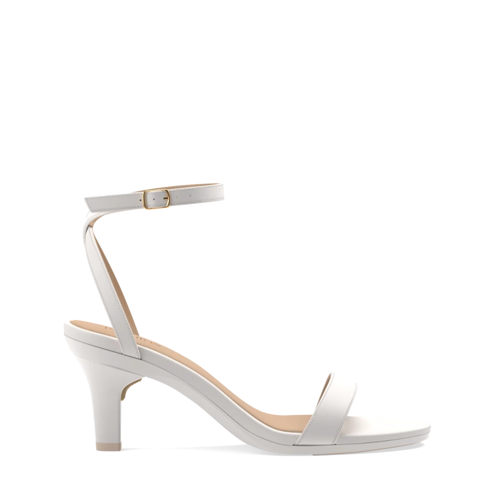 The Brenna - White Leather   Stiletto Heel Kit 3 White