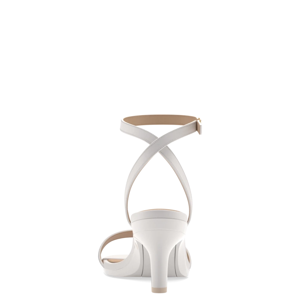 The Brenna - White Leather   Stiletto Heel Kit 3 White