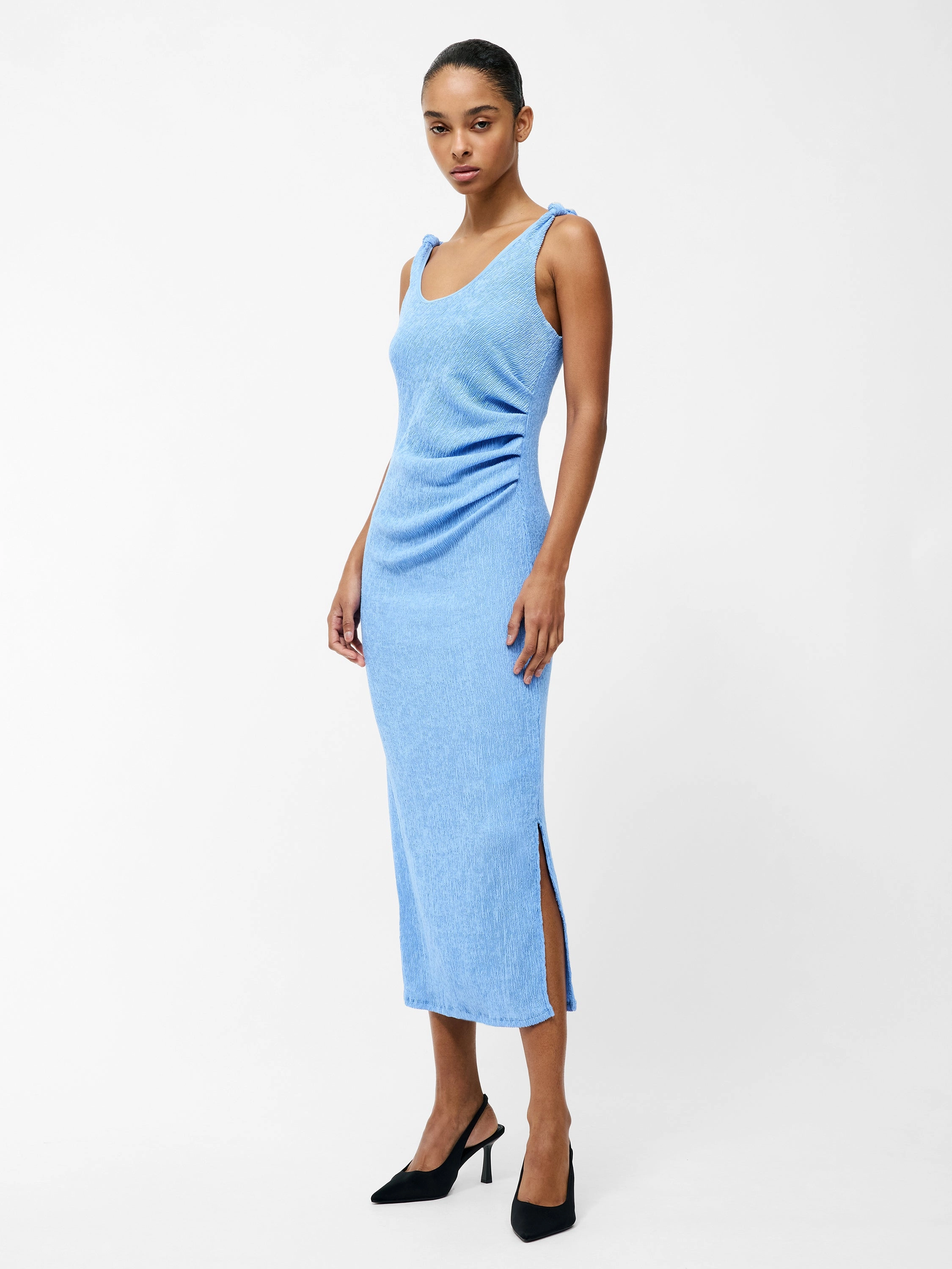 Trixie Textured Knot Strap Midi Dress
