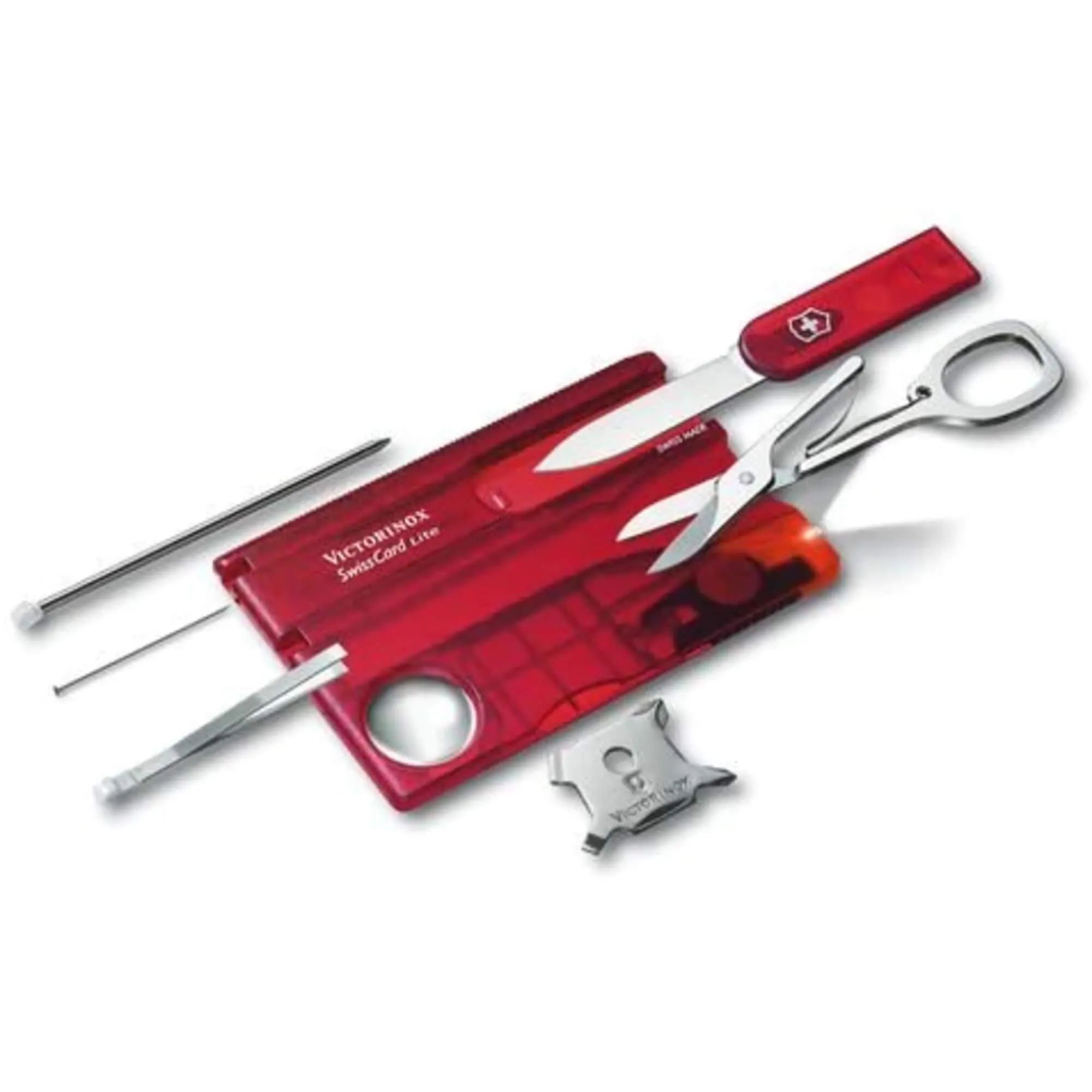 Victorinox Swiss Army Tool Kit - Ruby Red Translucent Swiss Card Lite | 0.7300.T