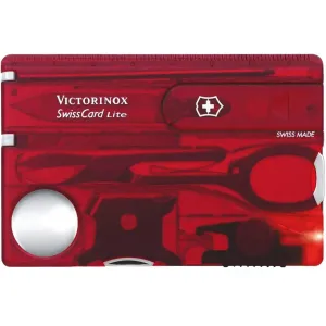 Victorinox Swiss Army Tool Kit - Ruby Red Translucent Swiss Card Lite | 0.7300.T