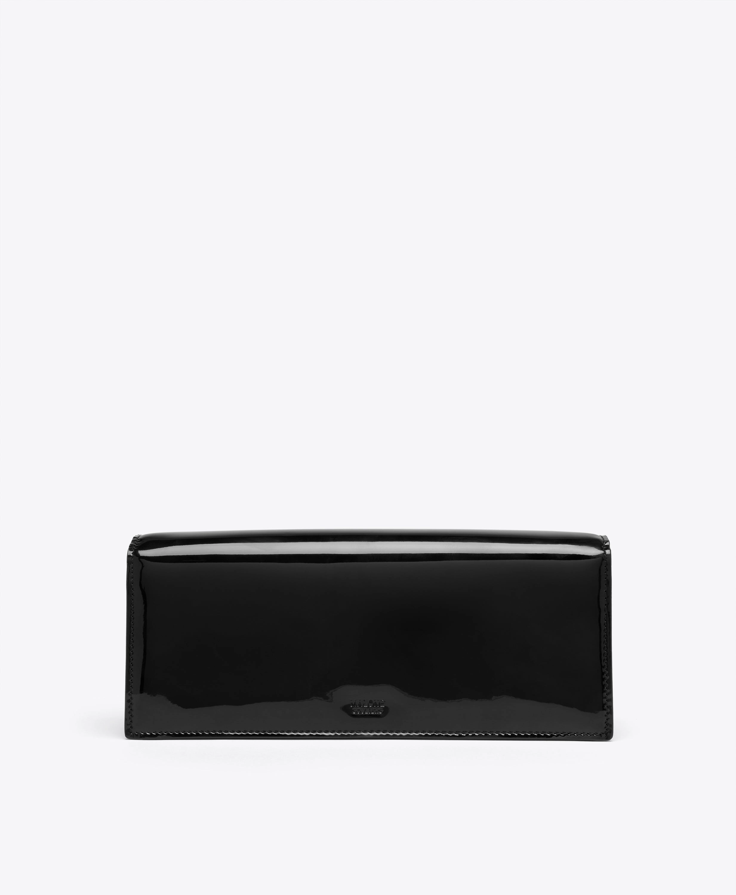 Vivien Black Patent Clutch Bag