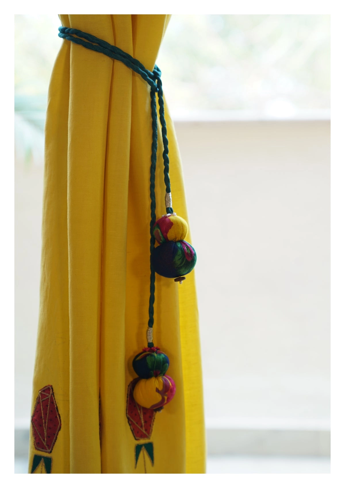 Water Lily Yellow Linen Curtain
