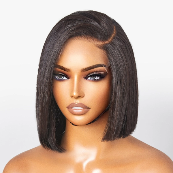 Weekly Special | Asymmetric Bob Minimalist HD Lace Glueless C Part Short Wig 100% Human Hair