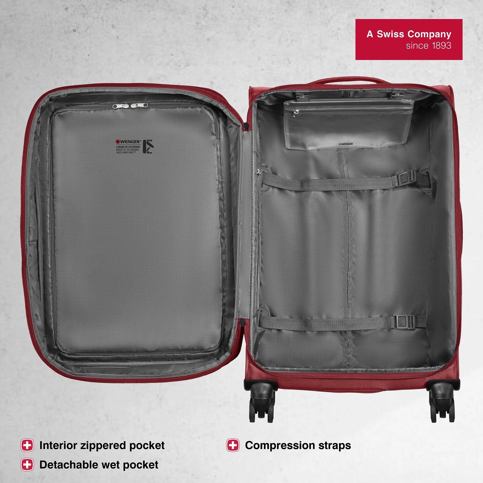 Wenger, Veric Medium Softside Case, Salsa, 66 Litres, Swiss designed