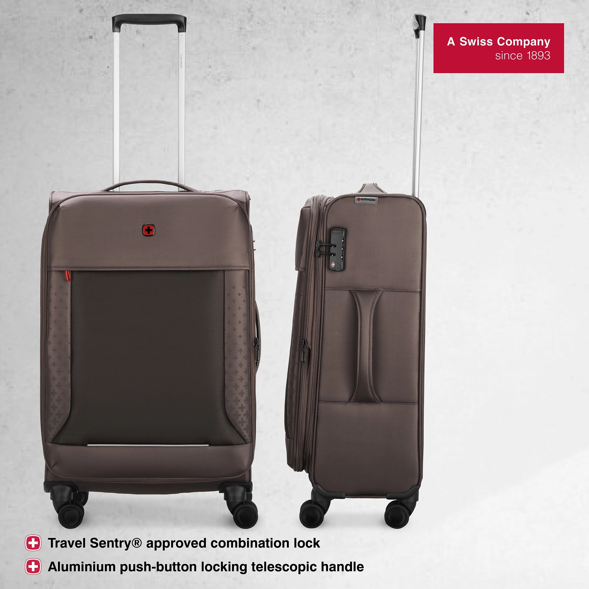 Wenger, Veric Medium Softside Case, Taupe, 66 Litres, Swiss designed