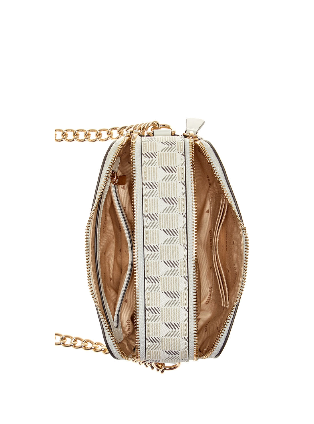 White Logo Vikky Camera Crossbody Bag