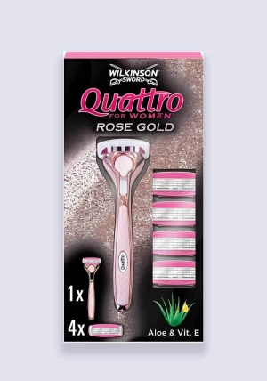 Wilkinson Sword Quattro For Women Rose Gold Value Pack 5 Up