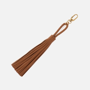 Ziggy Tassel Swag In  Pebbled Leather - Warm Honey